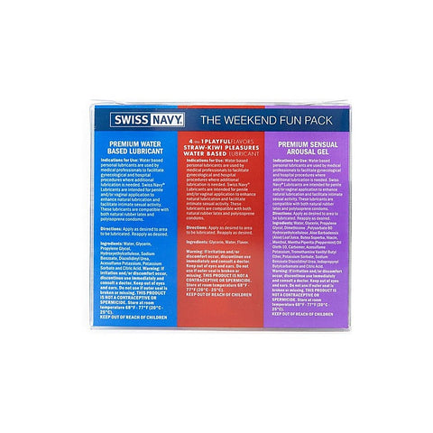 Swiss Navy Weekend Fun Pack Anal Silicone Lubricant