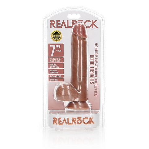 REALROCK 18 cm Straight Realistic Dildo with Balls