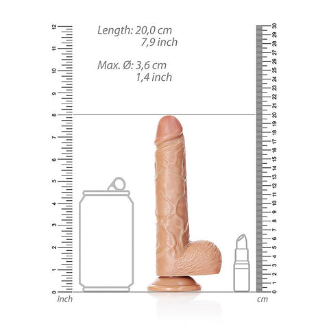 REALROCK 18 cm Straight Realistic Dildo with Balls