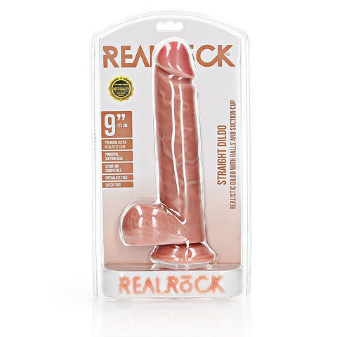 REALROCK 23 cm Straight Realistic Dildo with Balls