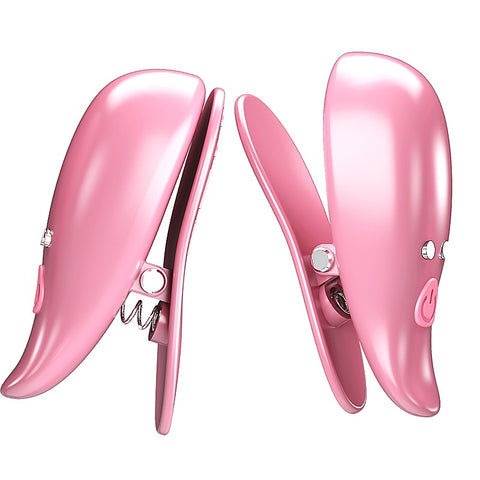 Pretty Love Leaf Vibrating Nipple Clamps by Baile