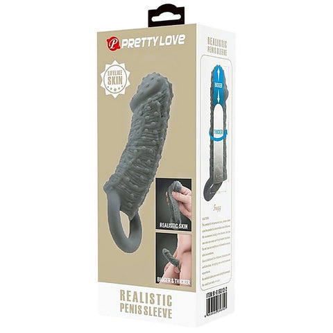 Realistic Male Penis Sleeve Black by Baile