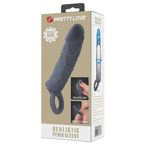 Realistic Veiny Penis Sleeve Black by Baile