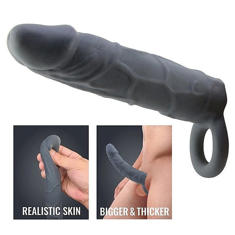 Realistic Veiny Penis Sleeve Black by Baile