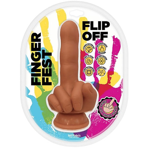Flip Off Finger Shaped Suction Cup Dildo by Hott Products