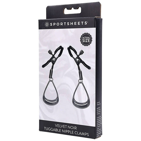Velvet Noir Tuggable Nipple Clamps by Sportsheets
