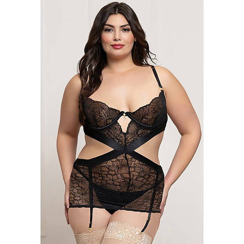 2 Piece Lace and Satin Chemise Set by Seven 'til Midnight