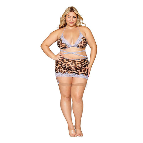 Women's Bralette, Garter Skirt & G-String
