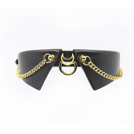 Faux Leather Lapel Collar by Love In Leather