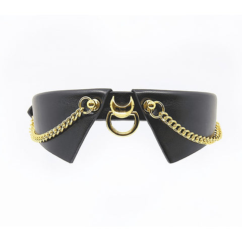 Faux Leather Lapel Collar by Love In Leather