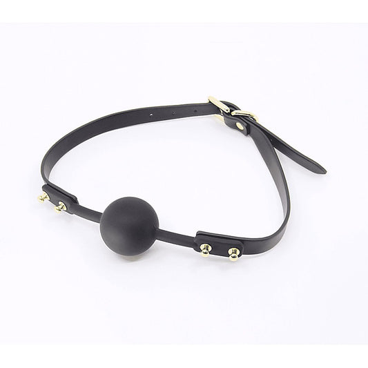 Studded Gag With Silicone Ball by Love In Leather