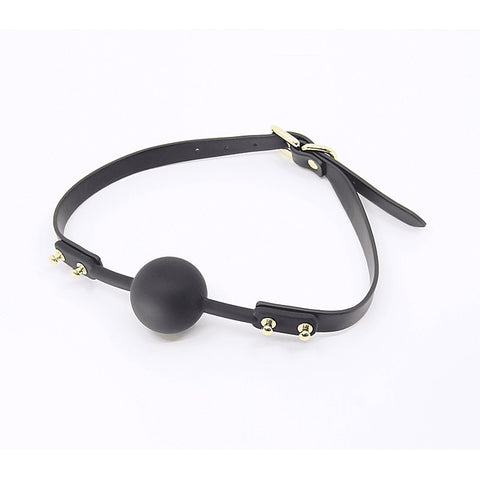 Studded Gag With Silicone Ball by Love In Leather