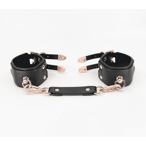 Double Straps Bondage Cuffs by Love In Leather