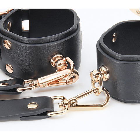 Double Straps Bondage Cuffs by Love In Leather