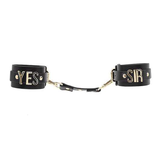 Yes Sir Faux Leather Wrist Cuffs by Love In Leather