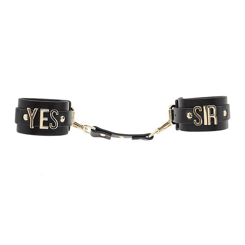 Yes Sir Faux Leather Wrist Cuffs by Love In Leather