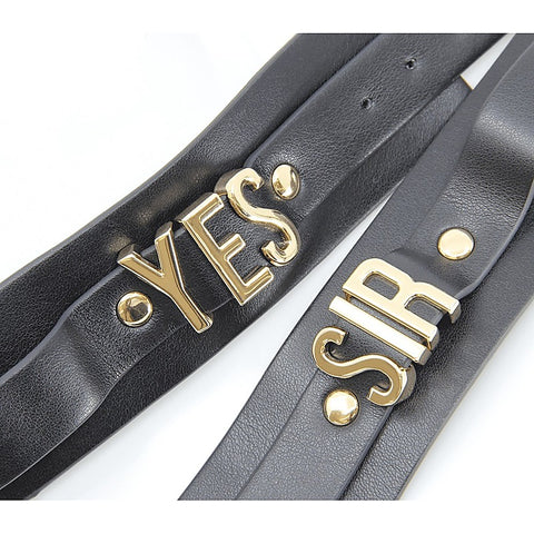 Yes Sir Faux Leather Wrist Cuffs by Love In Leather