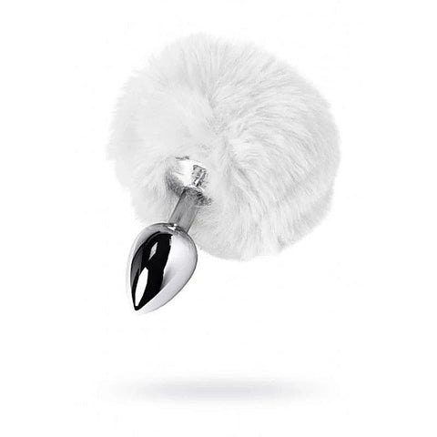 Metal Silver Anal Plug Small With Coloured Tail by ToyFa