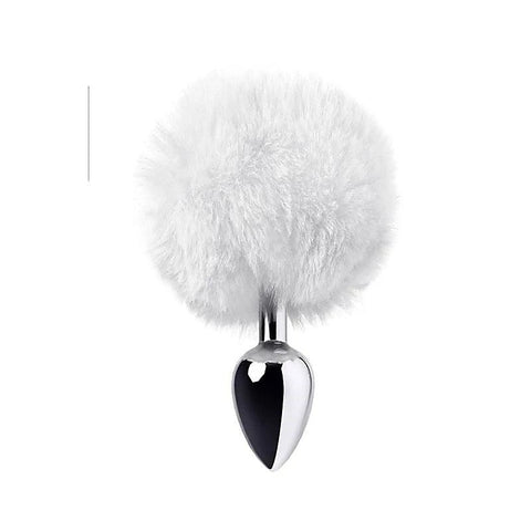 Metal Silver Anal Plug Small With Coloured Tail by ToyFa