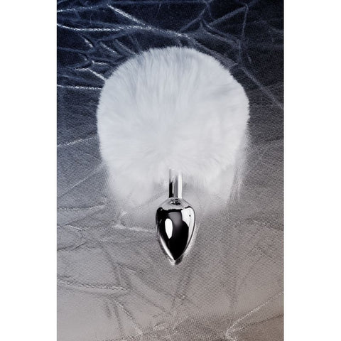 Metal Silver Anal Plug Small With Coloured Tail by ToyFa