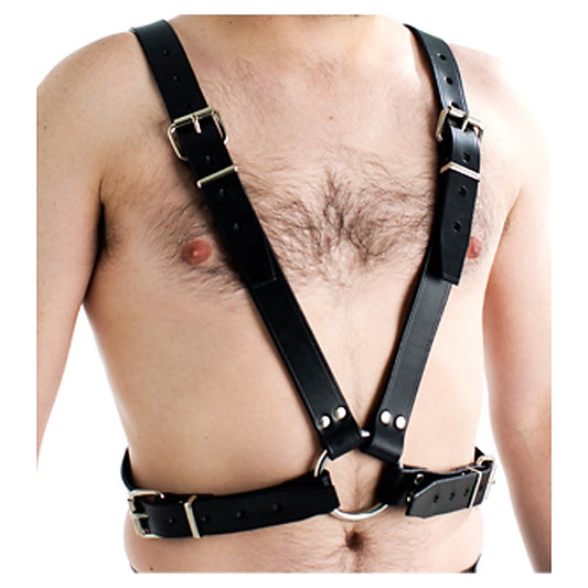 Mens Unlined Half Body Leather Brace by Love In Leather