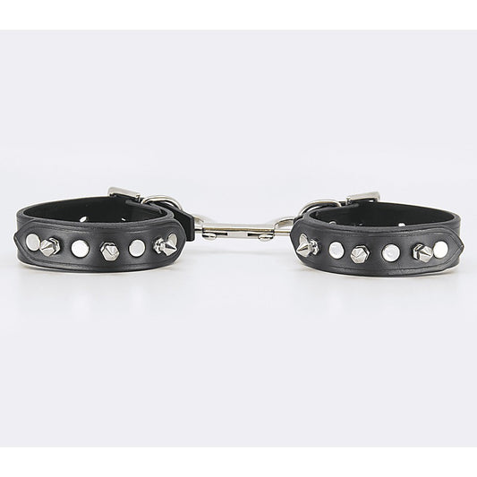 Spiked Leather Ankle Restraints by Love In Leather