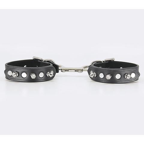Spiked Leather Ankle Restraints by Love In Leather