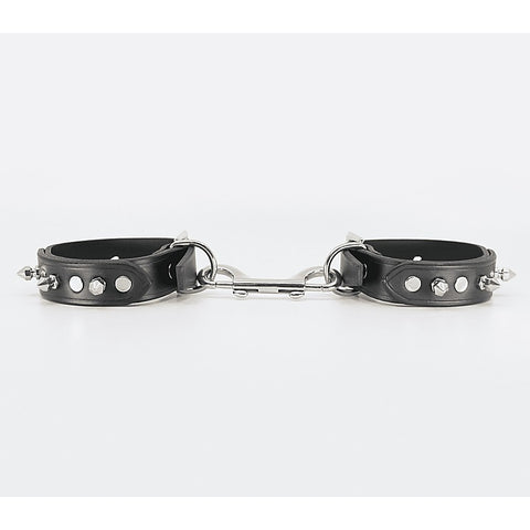 Spiked Leather Ankle Restraints by Love In Leather