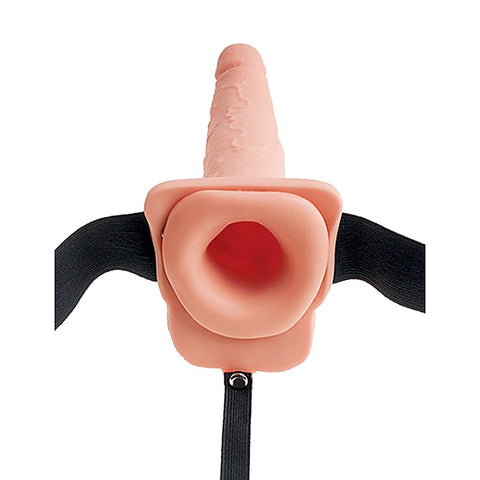 Fetish Fantasy 7.5 Inch Hollow Squirting Strap-On with Balls