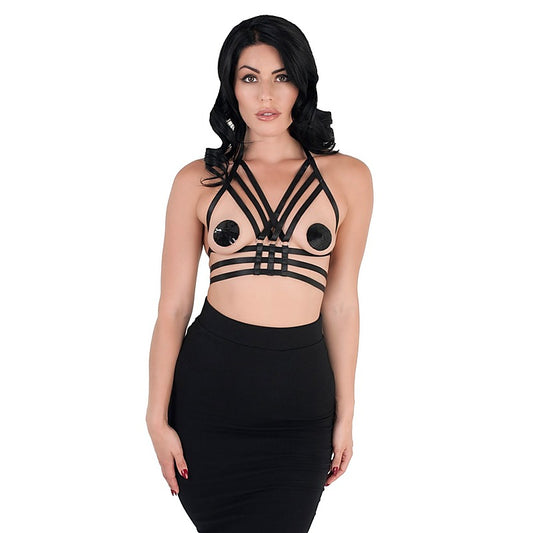 Fetish Play Elastic Harness Top by Love In Leather