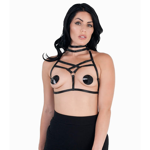 Intricate Harness Style Women's Bralette by Love In Leather