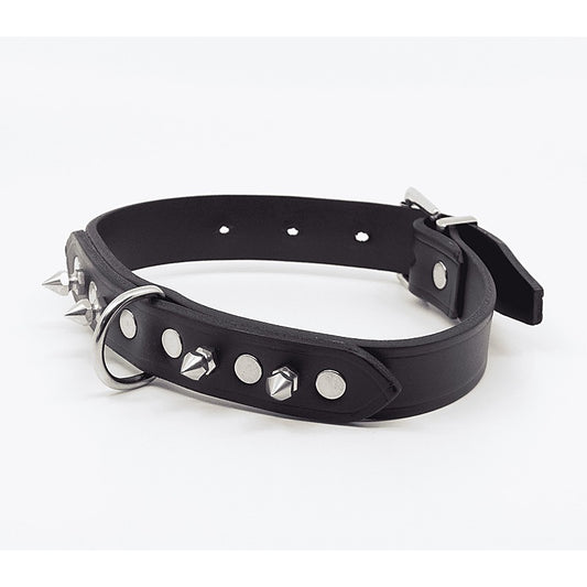 BDSM Collar With Short Dog Spikes by Love In Leather