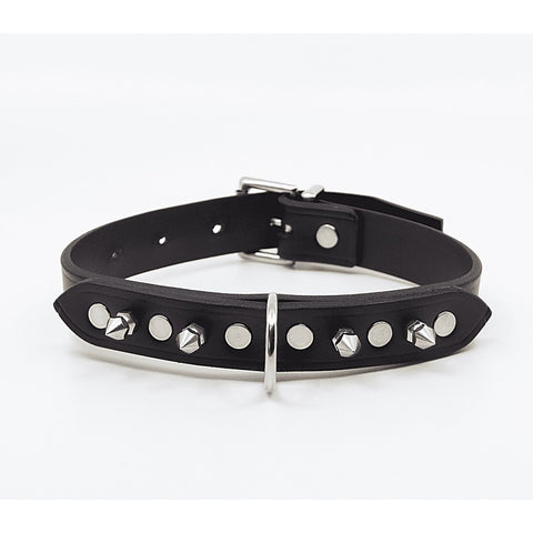 BDSM Collar With Short Dog Spikes by Love In Leather