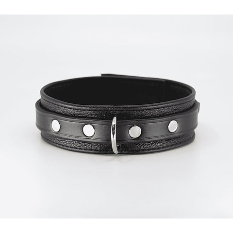 Flat & Grained Italian Leather Collar by Love In Leather