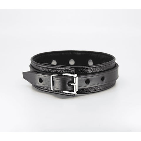 Flat & Grained Italian Leather Collar by Love In Leather