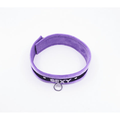 Diamante Sexy Fluffy Bondage Collar by Love In Leather