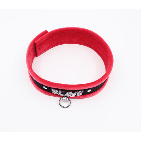 Diamante Slave Fluffy Fetish Collar by Love In Leather