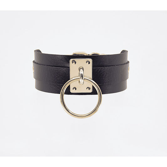 O-Ring Faux Leather BDSM Collar by Love In Leather