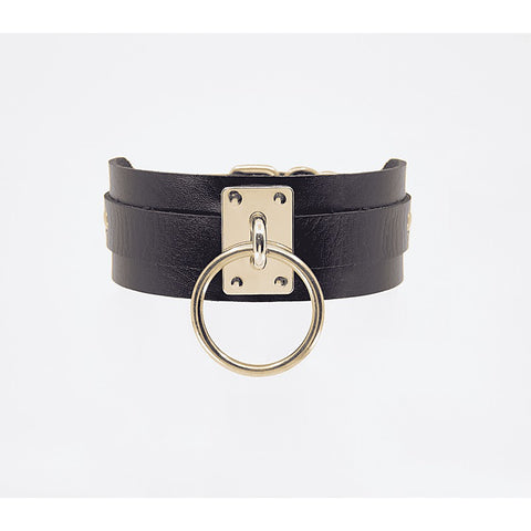 O-Ring Faux Leather BDSM Collar by Love In Leather