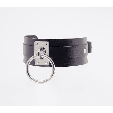 O-Ring Faux Leather BDSM Collar by Love In Leather