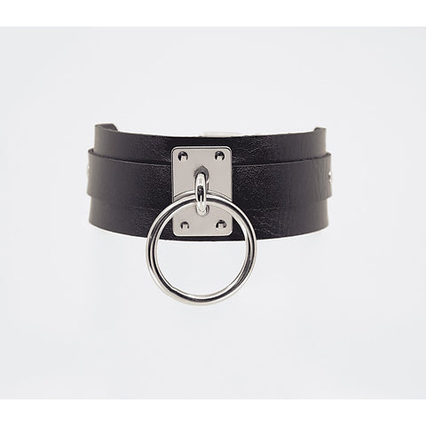 O-Ring Faux Leather BDSM Collar by Love In Leather