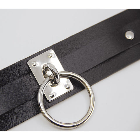 O-Ring Faux Leather BDSM Collar by Love In Leather