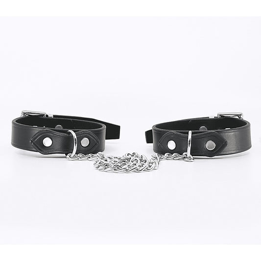 Classic Unlined Leather Handcuffs by Love In Leather