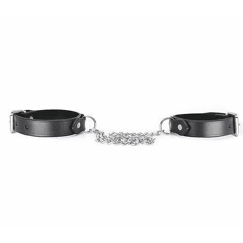 Classic Unlined Leather Handcuffs by Love In Leather