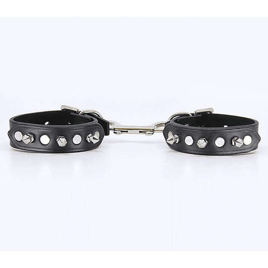 Spiked Leather Bondage Wrist Cuffs by Love In Leather