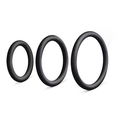 3 Pack Men's Silicone Cock Ring Set by Love In Leather