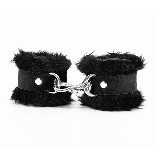 Fluffy Cuffs with Suede Leather Strap by Love In Leather