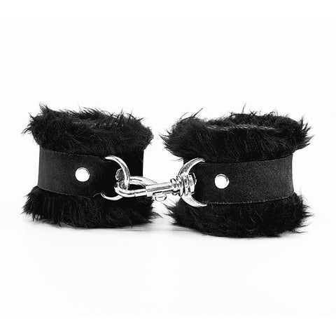 Fluffy Cuffs with Suede Leather Strap by Love In Leather