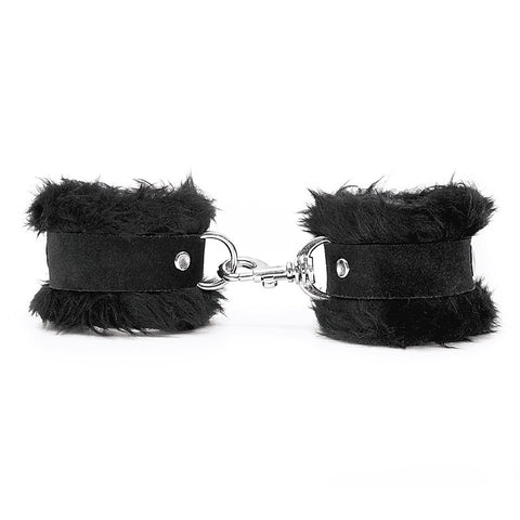 Fluffy Cuffs with Suede Leather Strap by Love In Leather