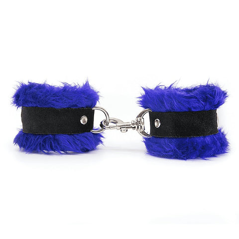 Fluffy Cuffs with Suede Leather Strap by Love In Leather